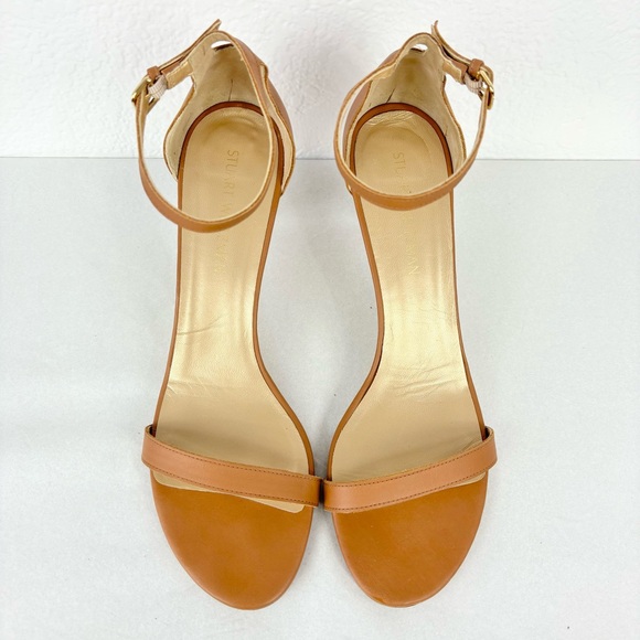 {Stuart Weitzman} Nunaked Mid Heel Ankle Strap Sandal, Size 12 - Picture 2 of 11